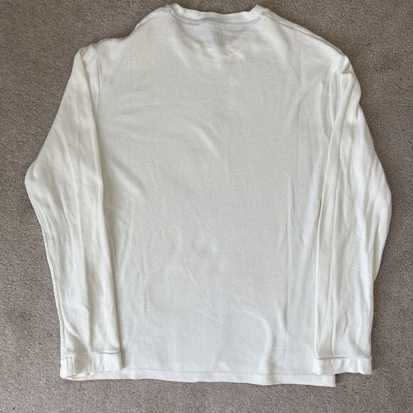 Psycho Bunny Thermal Top Mens XL Shirt Cream Waffle Preppy Casual Long Sleeve - Picture 6 of 6